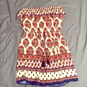 Paisley red and blue sundress